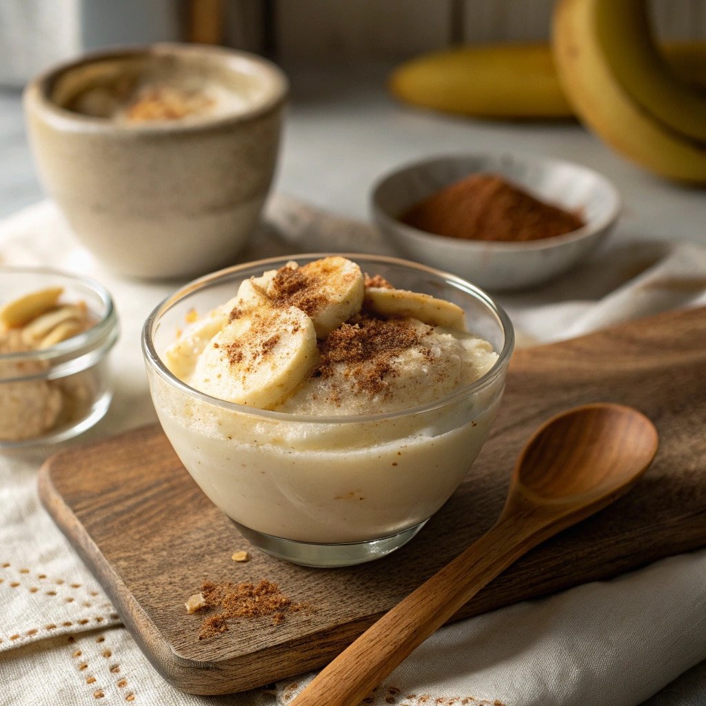 Banana Cinnamon Ninja Creami served in bowl
