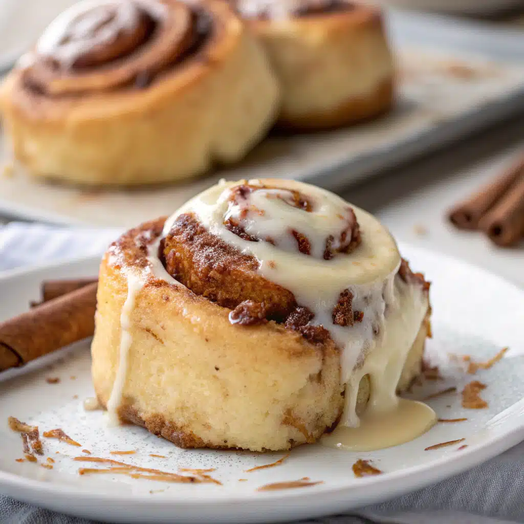 Glazed Microwave Cinnamon Roll – Sweet & Gooey Gooey microwave cinnamon roll topped with cream cheese glaze